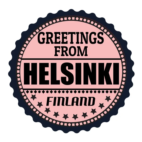 Greetings from Helsinki label — Stock Vector