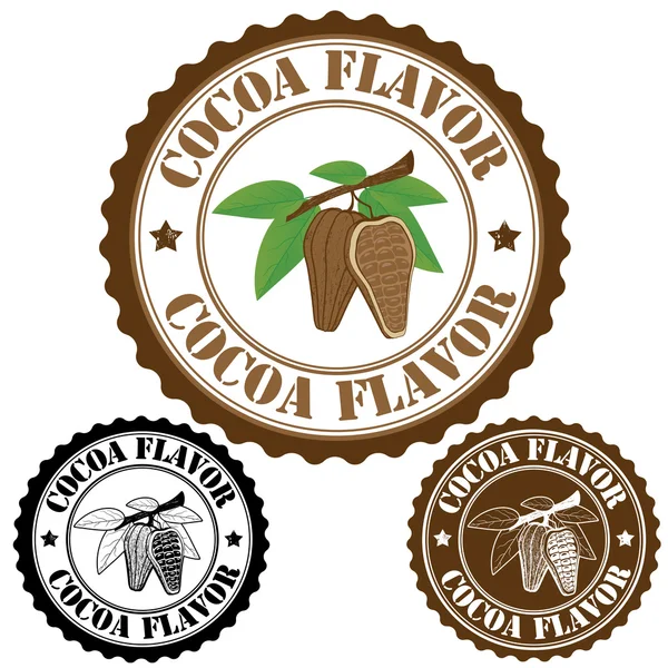 Cocoa flavor stamp — Stock Vector