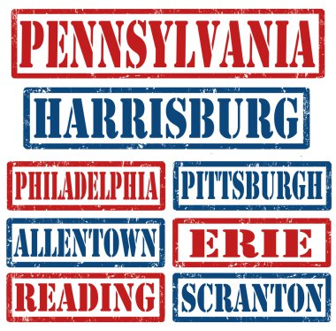 Pennsylvania Cities stamps clipart