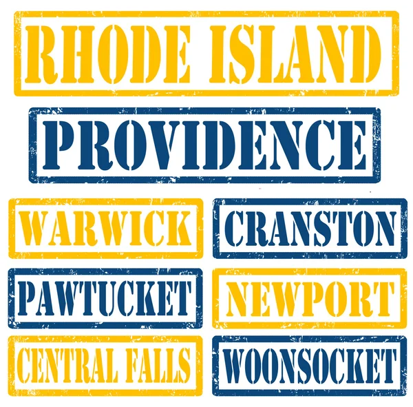 Rhode Island Timbres des villes — Image vectorielle