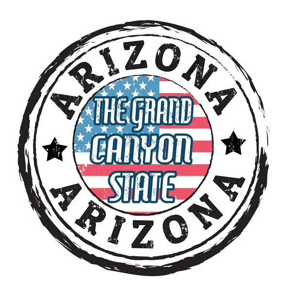 Arizona, die Grand Canyon State Briefmarke — Stockvektor