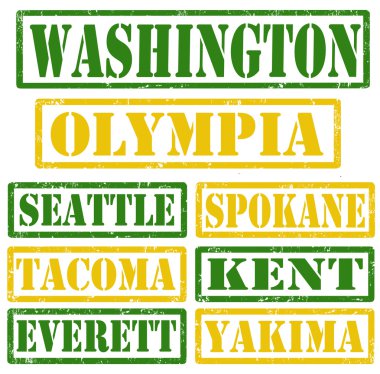 Washington şehirler pullar