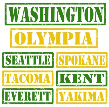 Washington Cities stamps clipart