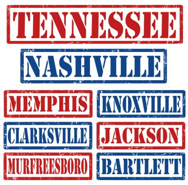 Tennessee şehirler pullar