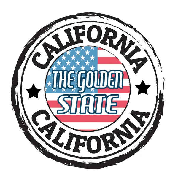 California, The golden state stamp — Stock Vector