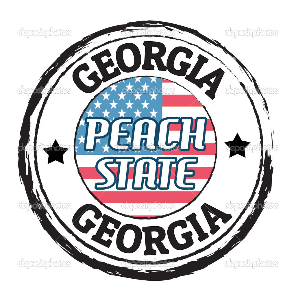 Peach state stamp — Stock Vector © roxanabalint 35051961