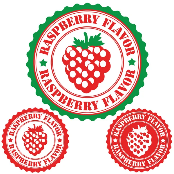 Raspberry flavor stamp — Stock Vector