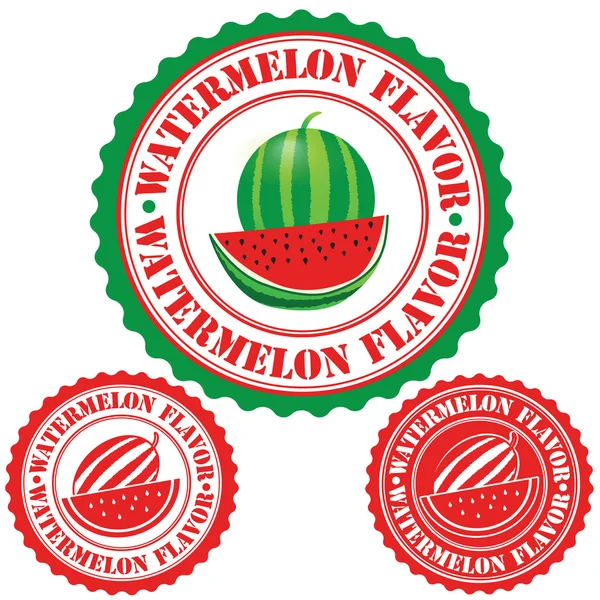 Watermelon flavor stamp — Stock Vector
