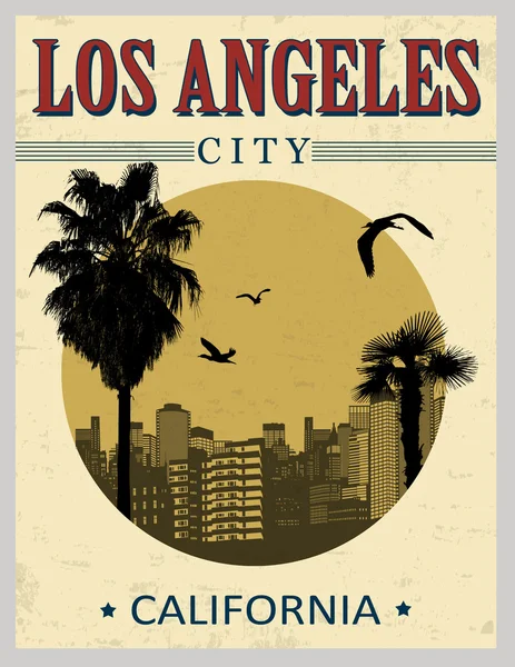 Los Angeles poster — Stock Vector