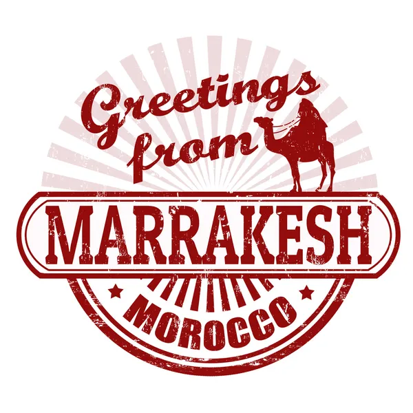 Pozdrowienia z Marrakeszu pieczęć — Wektor stockowy