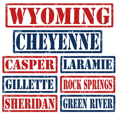 Wyoming şehirler pullar