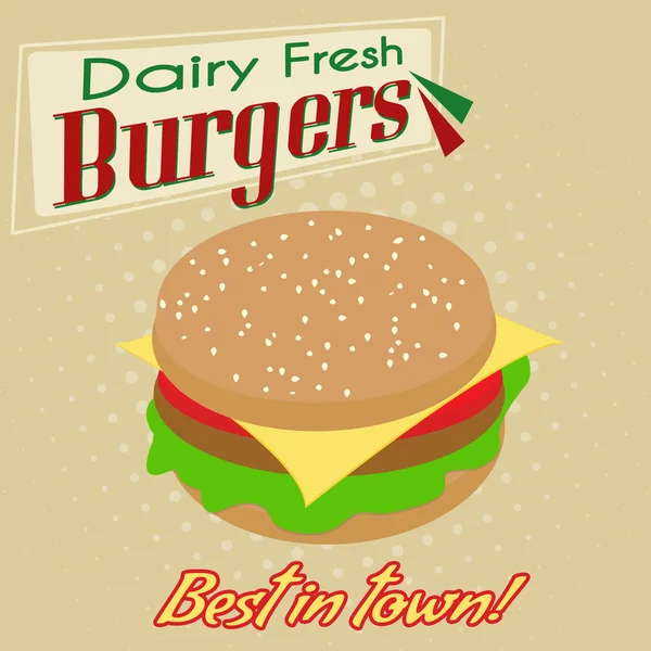 Hamburgery plakát — Stockový vektor