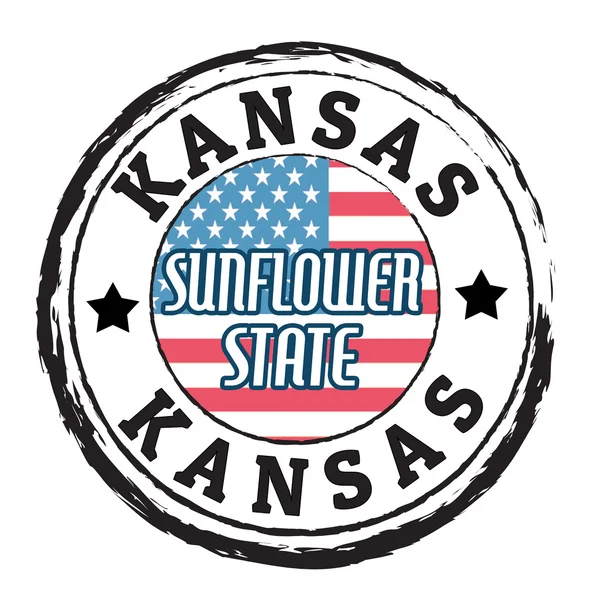 Kansas, solros statliga stämpel — Stock vektor