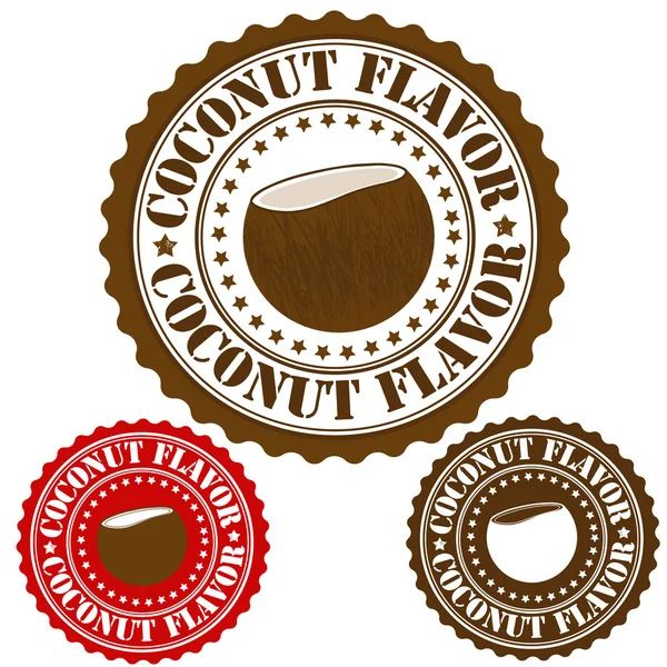 Timbre saveur de noix de coco — Image vectorielle