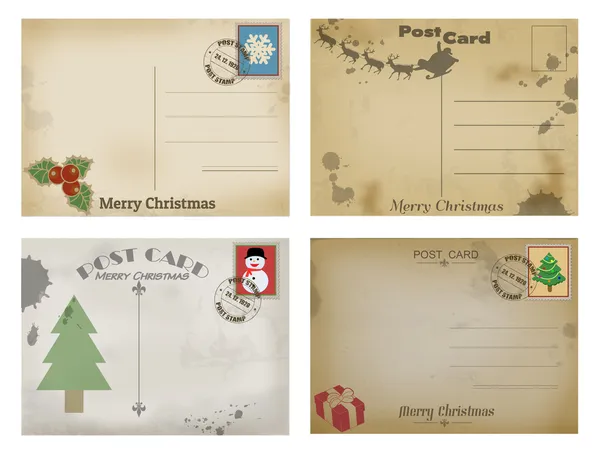 Navidad de tarjetas postales antiguas — Vector de stock