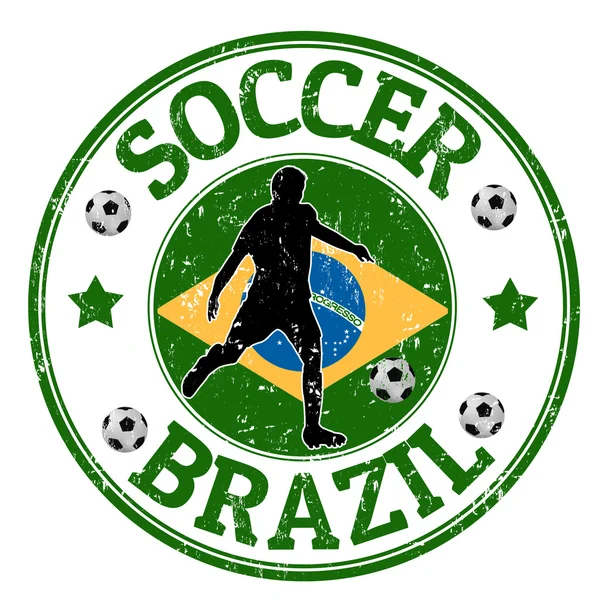 Pieczęć piłka nożna w Brazylii — Wektor stockowy
