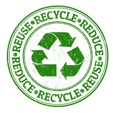 Reuse, reduce and recycle stamp clipart