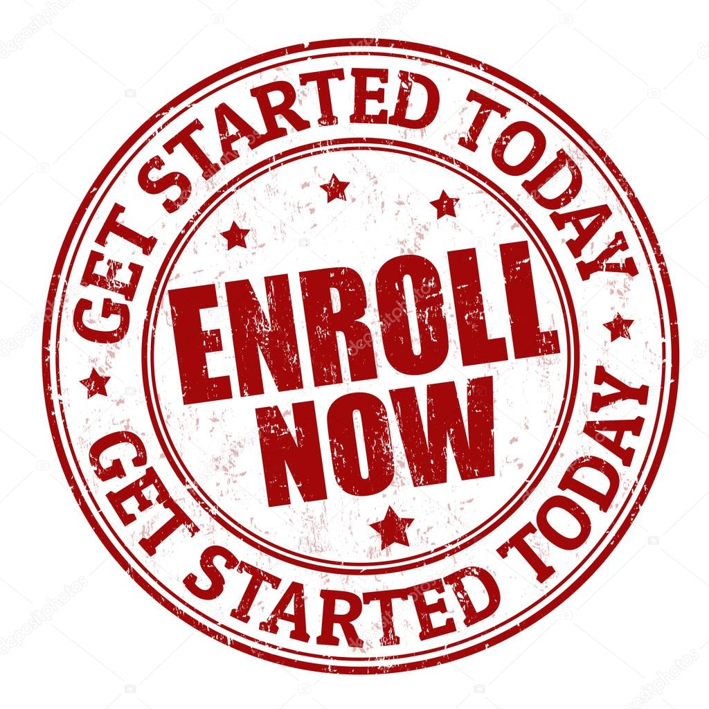 Enroll now stamp