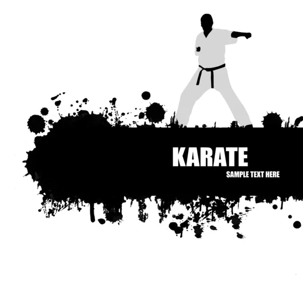 Cartel de Grunge Karate — Archivo Imágenes Vectoriales