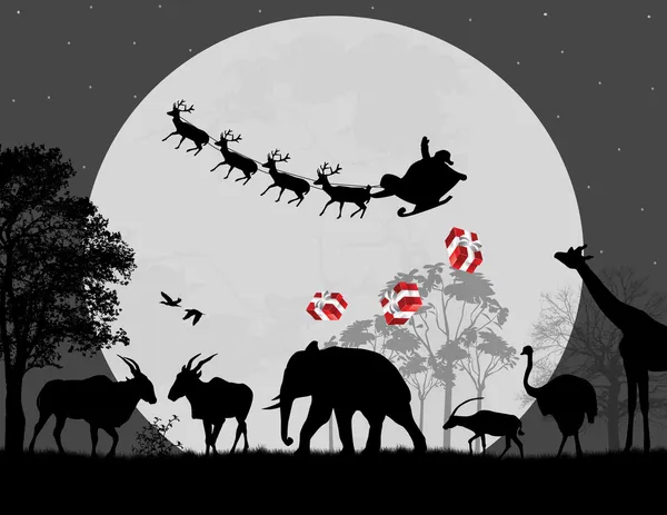 Santa Claus en África — Vector de stock