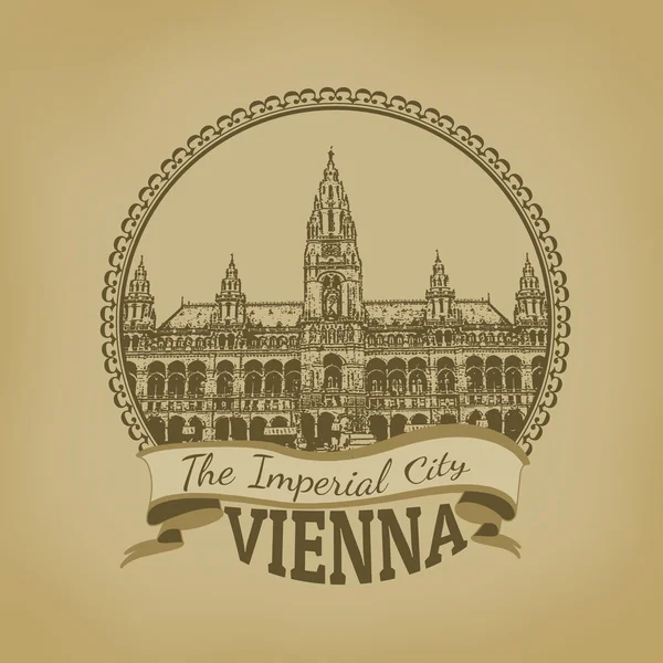 Vienna ( The Imperial City) postcard — Stock Vector