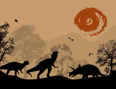 dinozorlar silhouettes