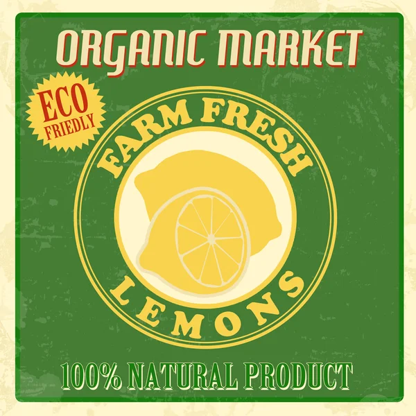 Vintage lemons poster — Stock Vector