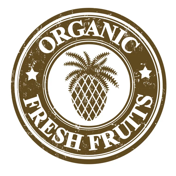 Ananas Meyve damga veya etiket — Stok Vektör