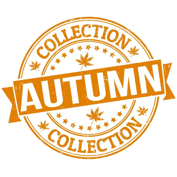 Timbre collection automne — Image vectorielle