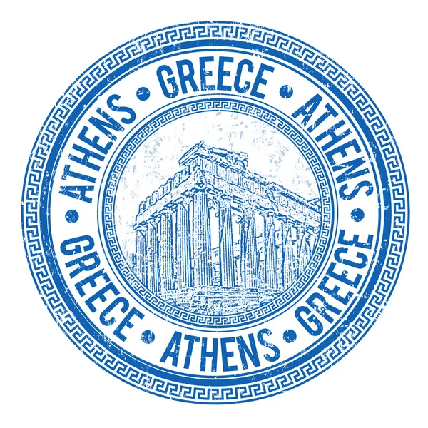 Atenas, Grecia sello — Vector de stock