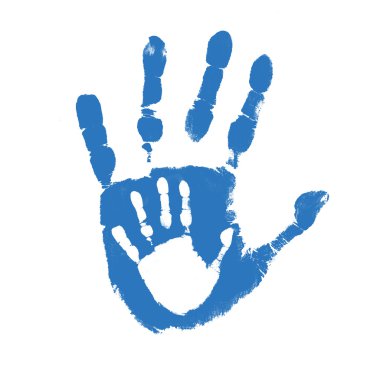 Father and son handprints clipart