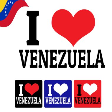 venezuela işaret ve etiket seviyorum.