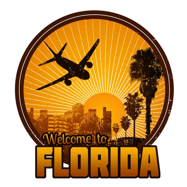 Willkommen auf dem Etikett oder Stempel Floridas — Stockvektor