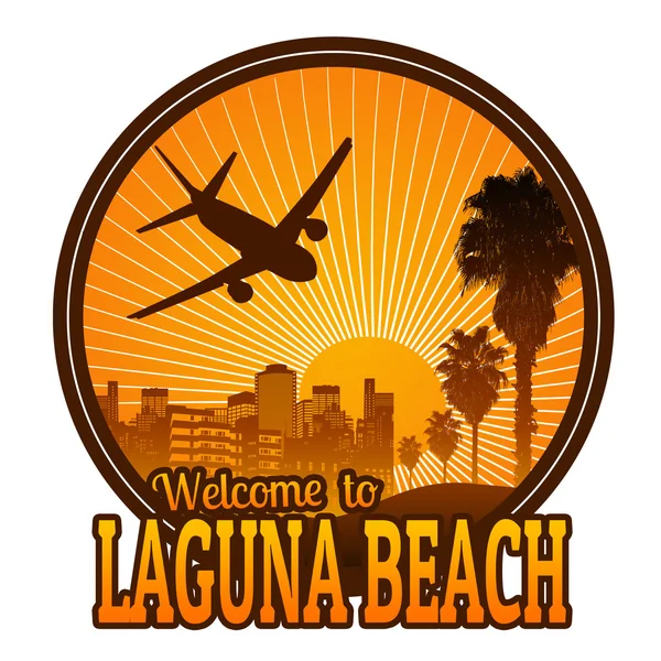 Üdvözöljük a laguna beach címkével vagy pecséttel — Stock Vector