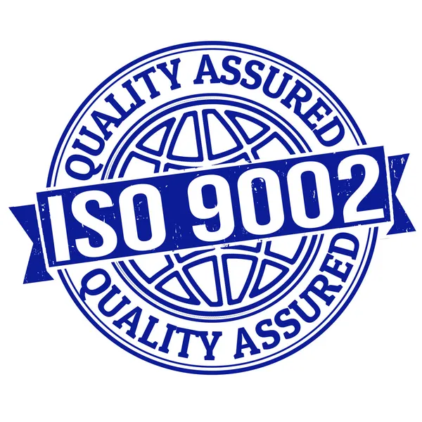 ISO 9002 kvalitetssäkrade stämpel — Stock vektor