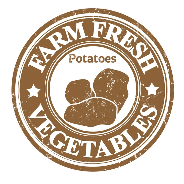 Patates sebze damga veya etiket — Stok Vektör