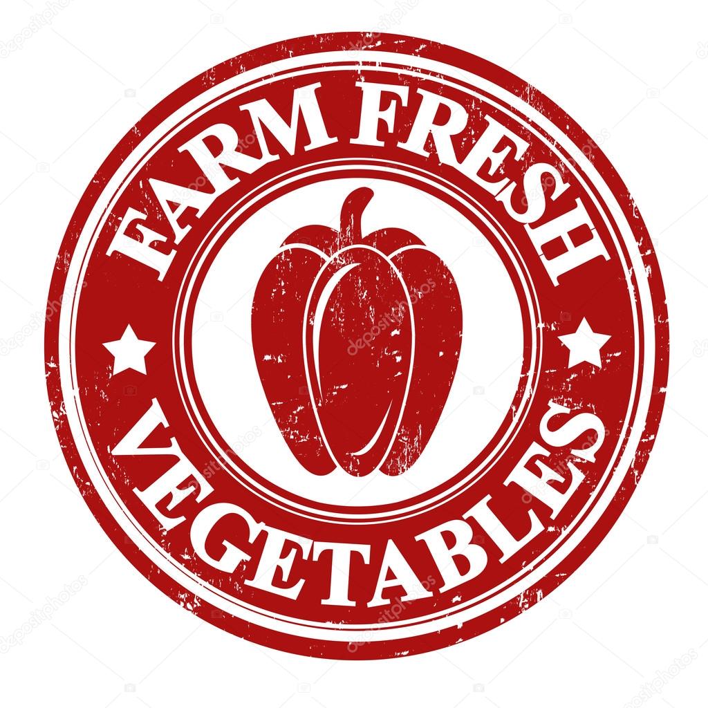 Pepper vegetable stamp or label