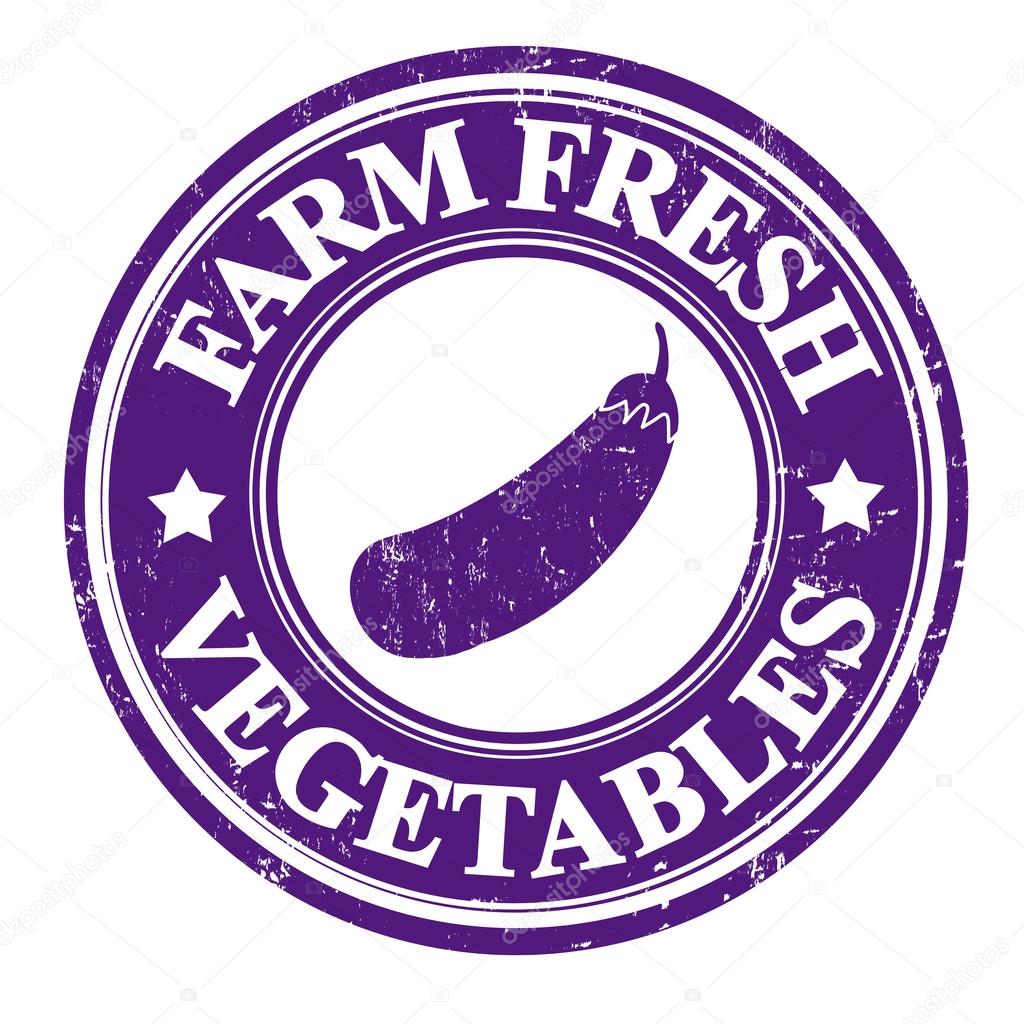 Eggplant vegetable stamp or label