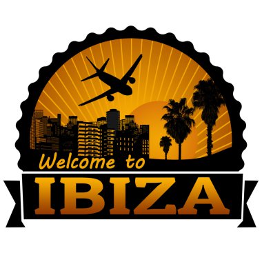 Ibiza seyahat etiket veya damga