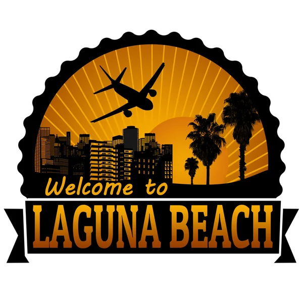 Laguna beach utazási címkével vagy pecséttel — Stock Vector