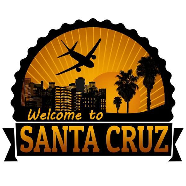 Etiqueta o sello de viaje de Santa Cruz — Vector de stock