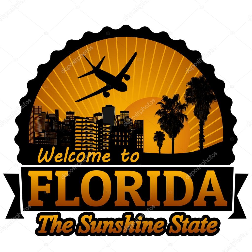 Florida travel label or stamp