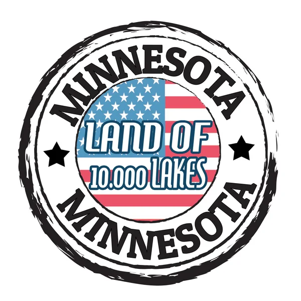 Minnesota, Terre de 10.000 Timbre des lacs — Image vectorielle