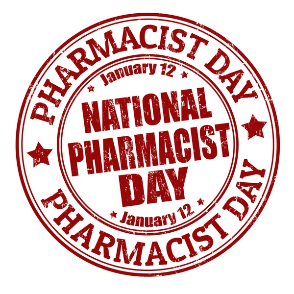 National pharmacist day stamp — Stock Vector