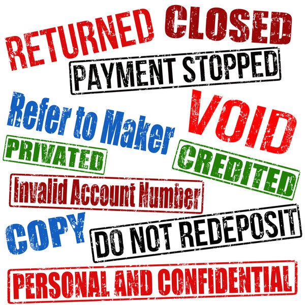 Set of bank or business grunge rubber stamps