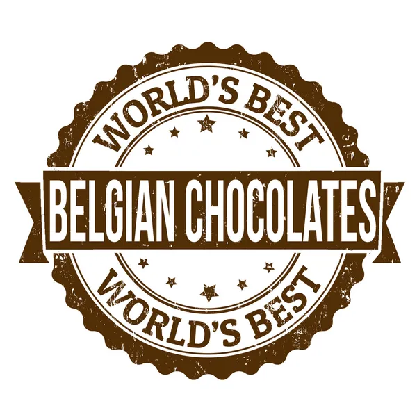 Sello de bollo de chocolate belga — Vector de stock