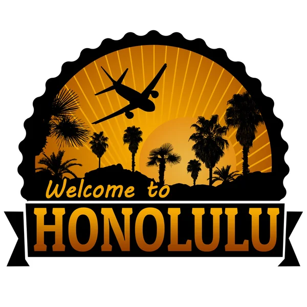 Honolulu travel label or stamp — Stock Vector