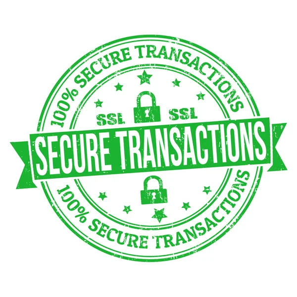 Veilige transacties stempel — Stockvector
