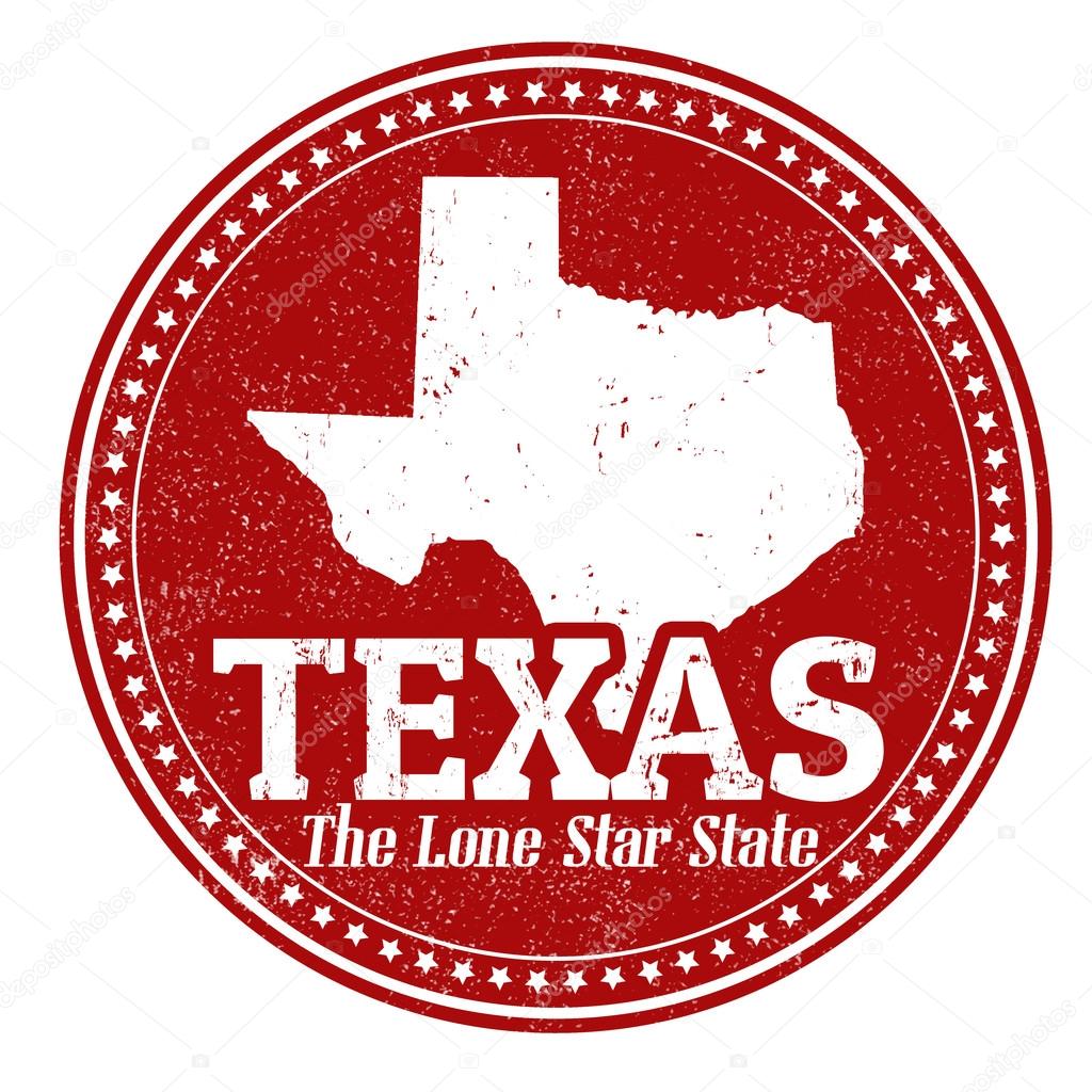 Vintage stamp with text The Lone Star State written inside and map of Texas, vector illustration
