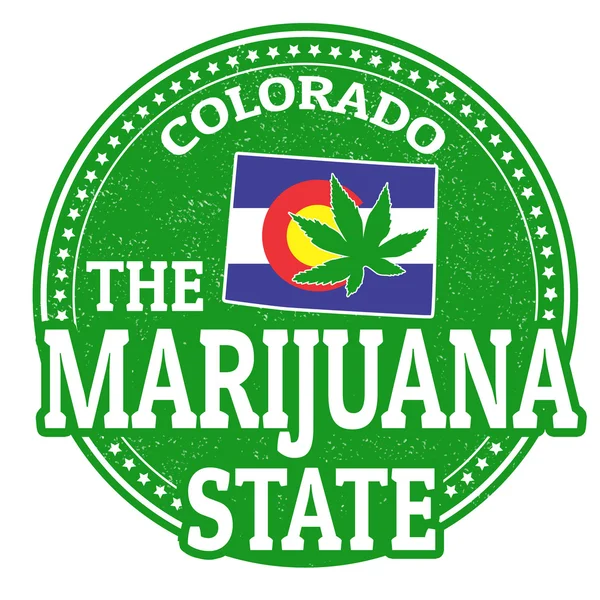 De marihuana staat, colorado stempel — Stockvector